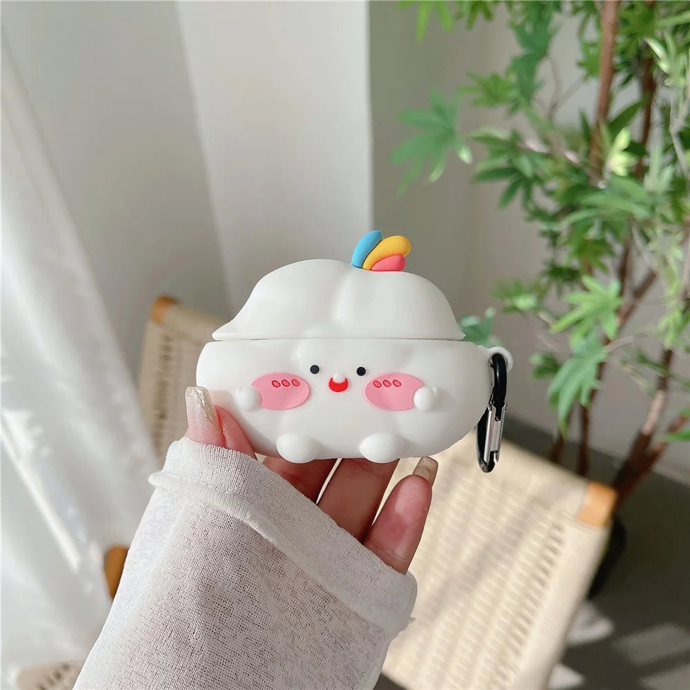 For Apple AirPods Pro / Pro 2 Earphone Case Cute Cloud Design Bluetooth-compatible Earbud Silicone Cover - 2