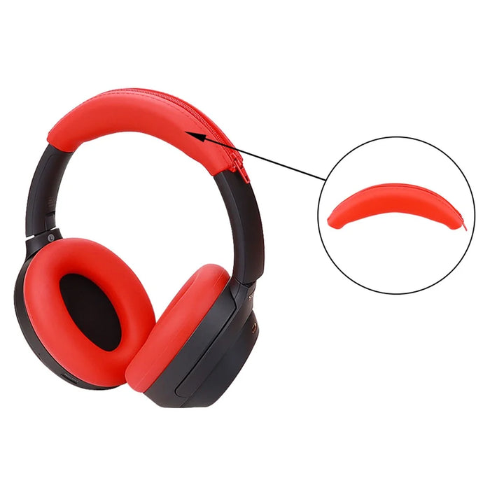 For Sony WH-1000XM3 / XM4 Headphone Head Beam Cover Soft Silicone Protective Head Beam Sleeve - Red - 2