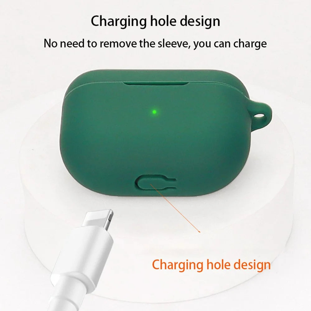 For Jabra Elite 10 2023 Silicone Case Bluetooth-compatible Earphone Sleeve Headphone Charging Bin Cover with Buckle - Blackish Green - 4