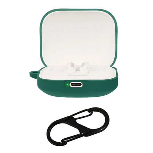 Bluetooth-compatible Earphone Sleeve for Xiaomi Redmi Buds 5 Headphone Charging Bin Cover Silicone Case with Buckle - Blackish Green - 1