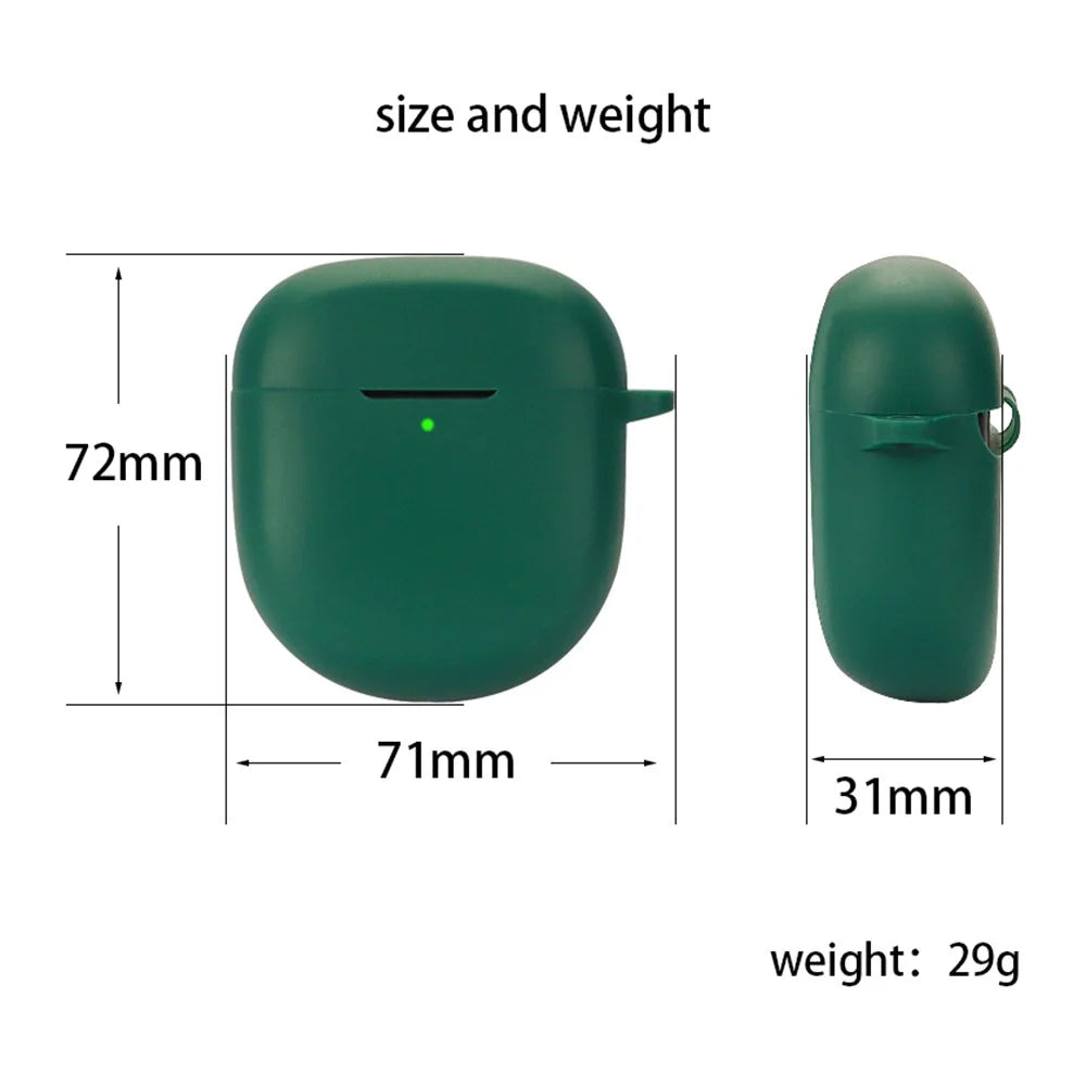 For Bose QuietComfort Ultra Silicone Case Full Protective Earphone Cover with Carabiner - Blackish Green - 4