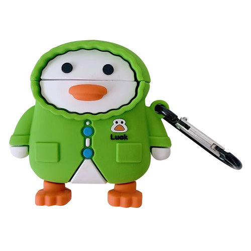 Silicone Case for AirPods with Charging Case (2016)  /  (2019)  /  AirPods with Wireless Charging Case (2019) Raincoat Duck Style Earphone Cover - 1