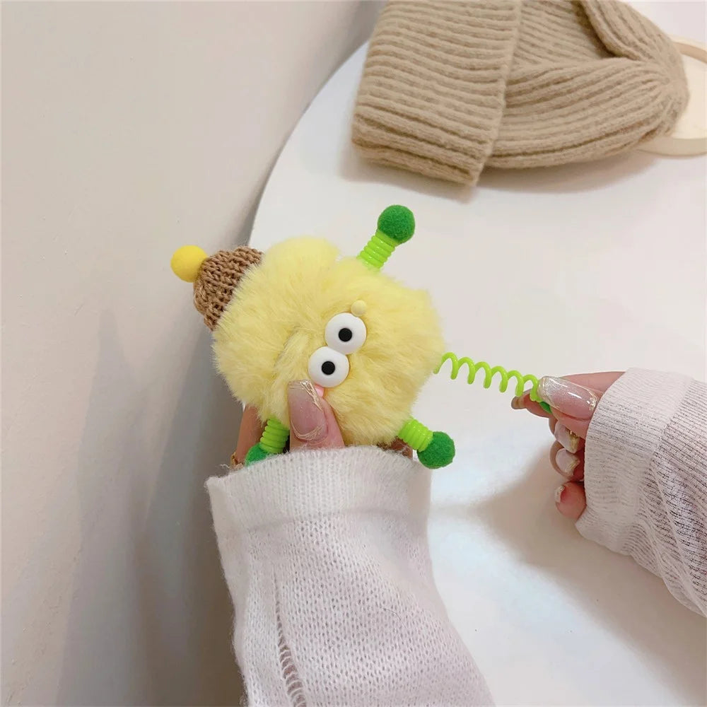 For AirPods with Charging Case (2016) / (2019) / AirPods with Wireless Charging Case (2019) Protective Cover Cartoon Fur Warm Case - 3