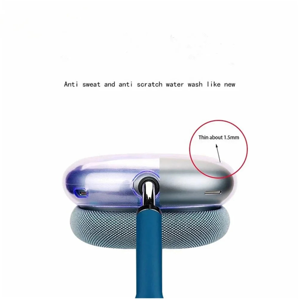1 Pair For AirPods Max with USB-C / Max Ear Pad TPU Case Sleeve Clear Design Headphone Earpad Cover - Transparent Purple - 2