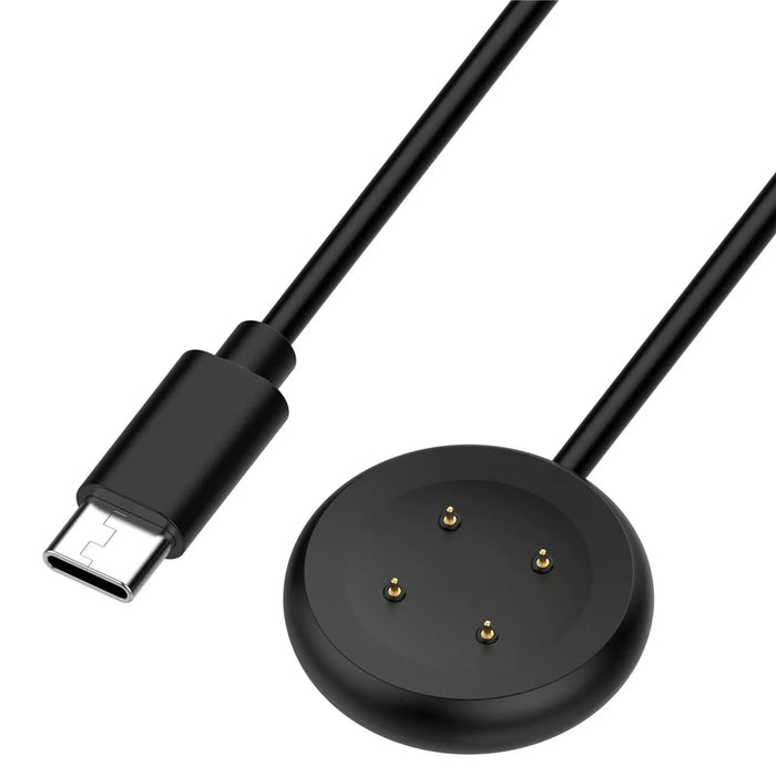 100cm Charging Dock for Google Pixel Watch 3 45mm / 41mm / Watch 2 / Fitbit Ace LTE Charger Magnetic Charging Cable - Black / Type-C Interface - 1