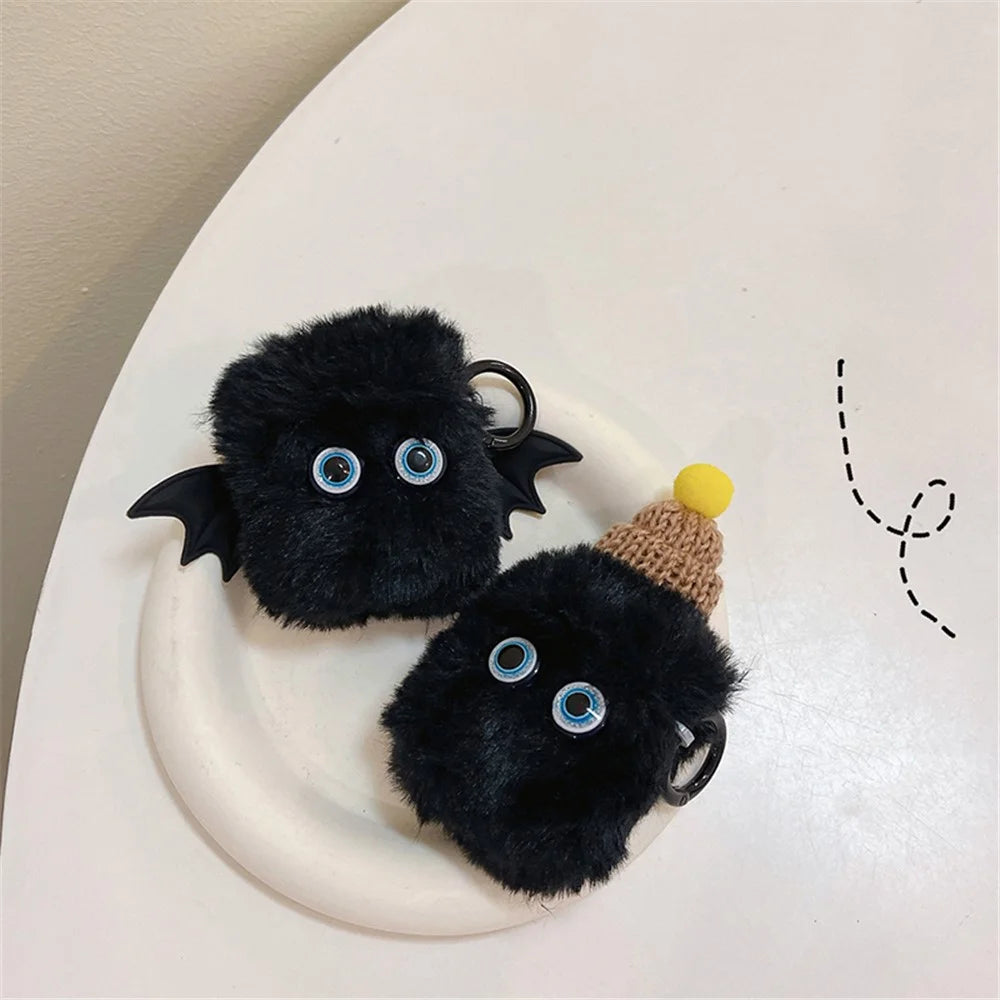 For Apple AirPods with Charging Case (2016) / (2019) / AirPods with Wireless Charging Case (2019) Case Fluffy Little Demon Cover - with Hat - 3