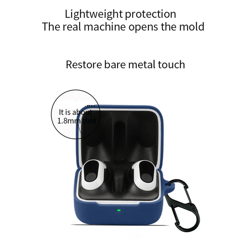 Wireless Earphone Protective Case for Sony INZONE Buds WF-G700N Dustproof Sleeve with Anti-Lost Buckle - Dark Blue - 4