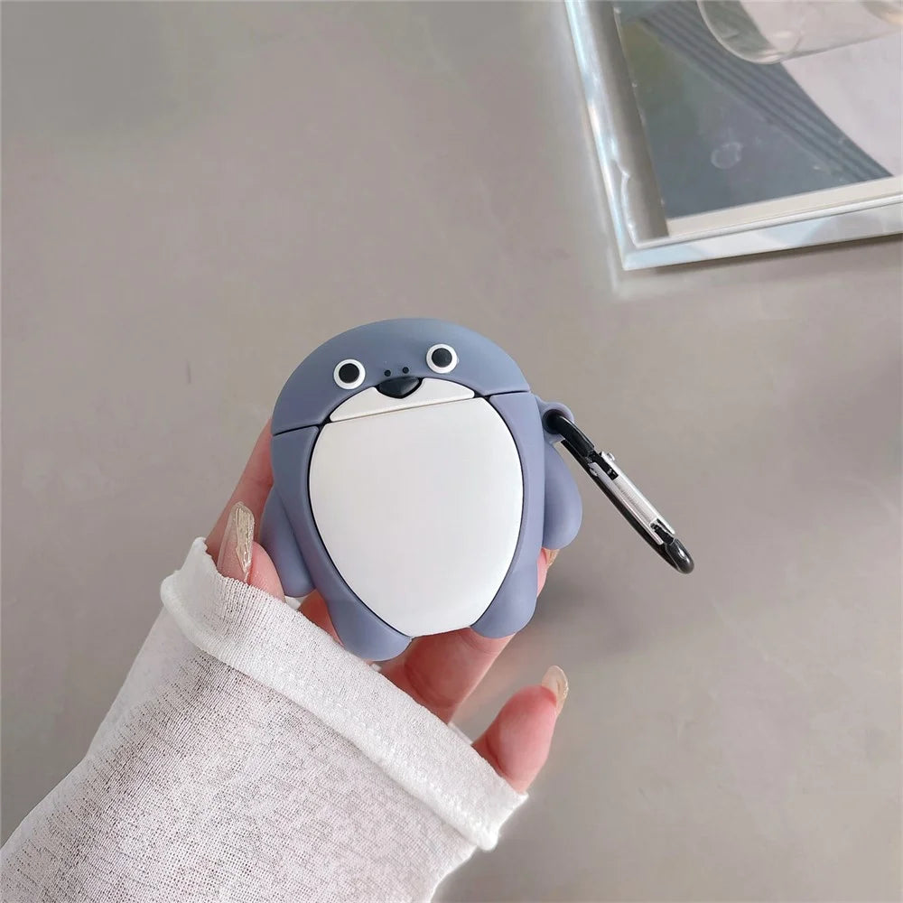 Earphone Case for Apple AirPods with Charging Case (2016) / (2019) / AirPods with Wireless Charging Case (2019) Cartoon Fish TPU Cover - 3