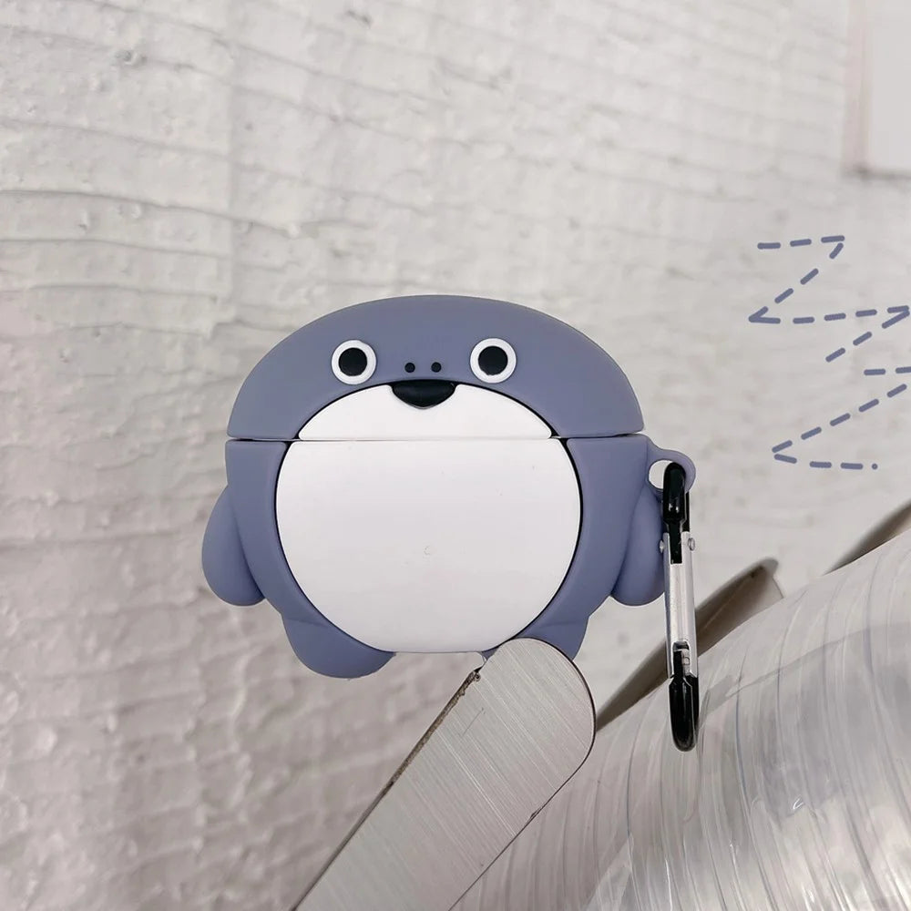 TPU Case for Apple AirPods Pro / Pro 2 Cartoon Fish Earphone Protective Cover with Hanging Buckle - 3