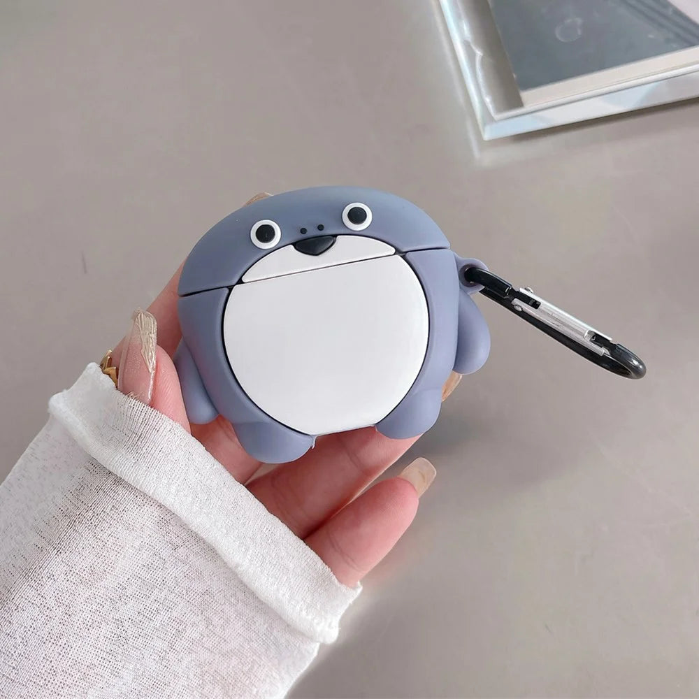 For Apple AirPods 3 Earphone Case Cartoon Fish Earbud TPU Cover with Hanging Buckle - 2