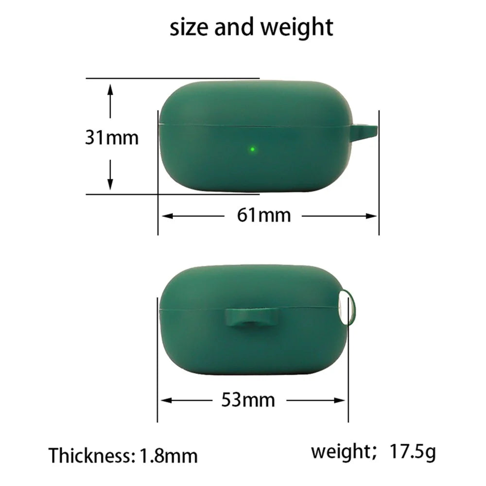 For Samsung Galaxy Buds FE Bluetooth-compatible Earphone Cover Anti-Scratch Sleeve Charging Bin Silicone Case with Buckle - Blackish Green - 5