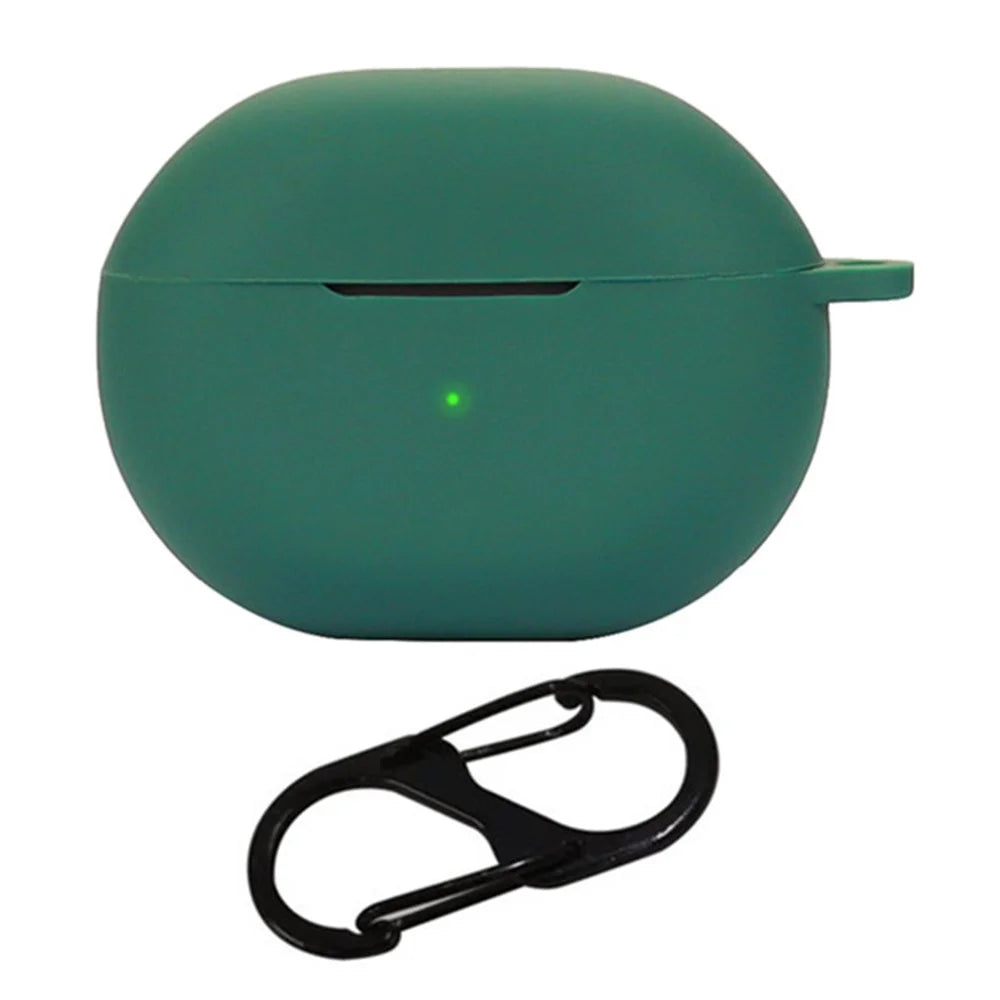 For SoundPEATS Air 4 Pro Silicone Case Cover Bluetooth-compatible Headset Sleeve with Buckle - Blackish Green - 1