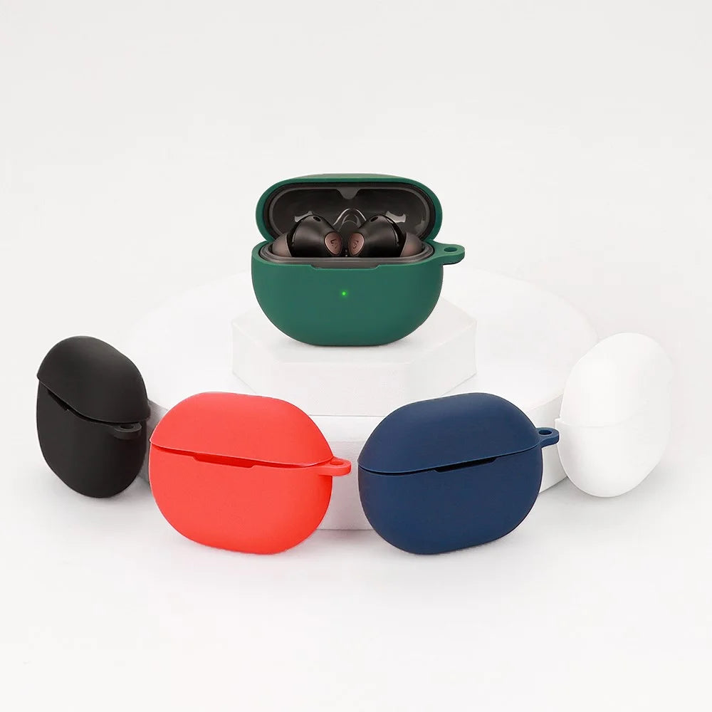 For SoundPEATS Air 4 Pro Silicone Case Cover Bluetooth-compatible Headset Sleeve with Buckle - Blackish Green - 5