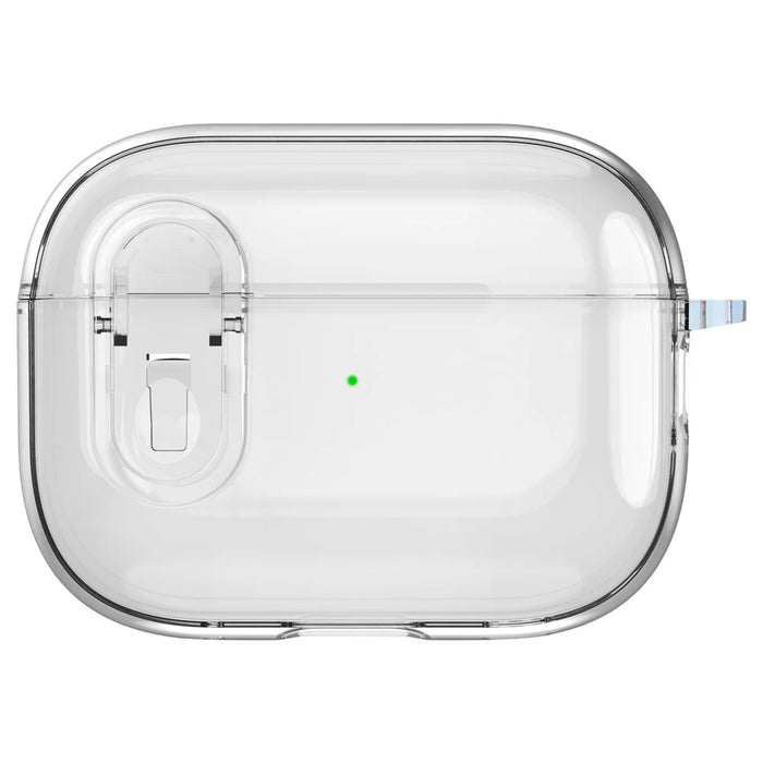 For AirPods Pro 2 Clear Earphone Case PC + TPU Bluetooth-compatible Earbud Cover with Hanging Buckle - Transparent - 1