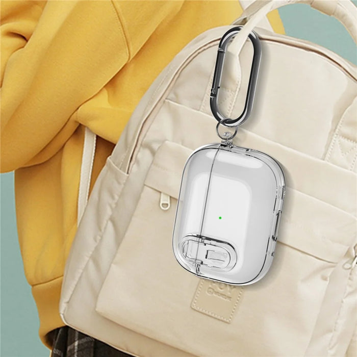 For AirPods Pro 2 Clear Earphone Case PC + TPU Bluetooth-compatible Earbud Cover with Hanging Buckle - Transparent - 5