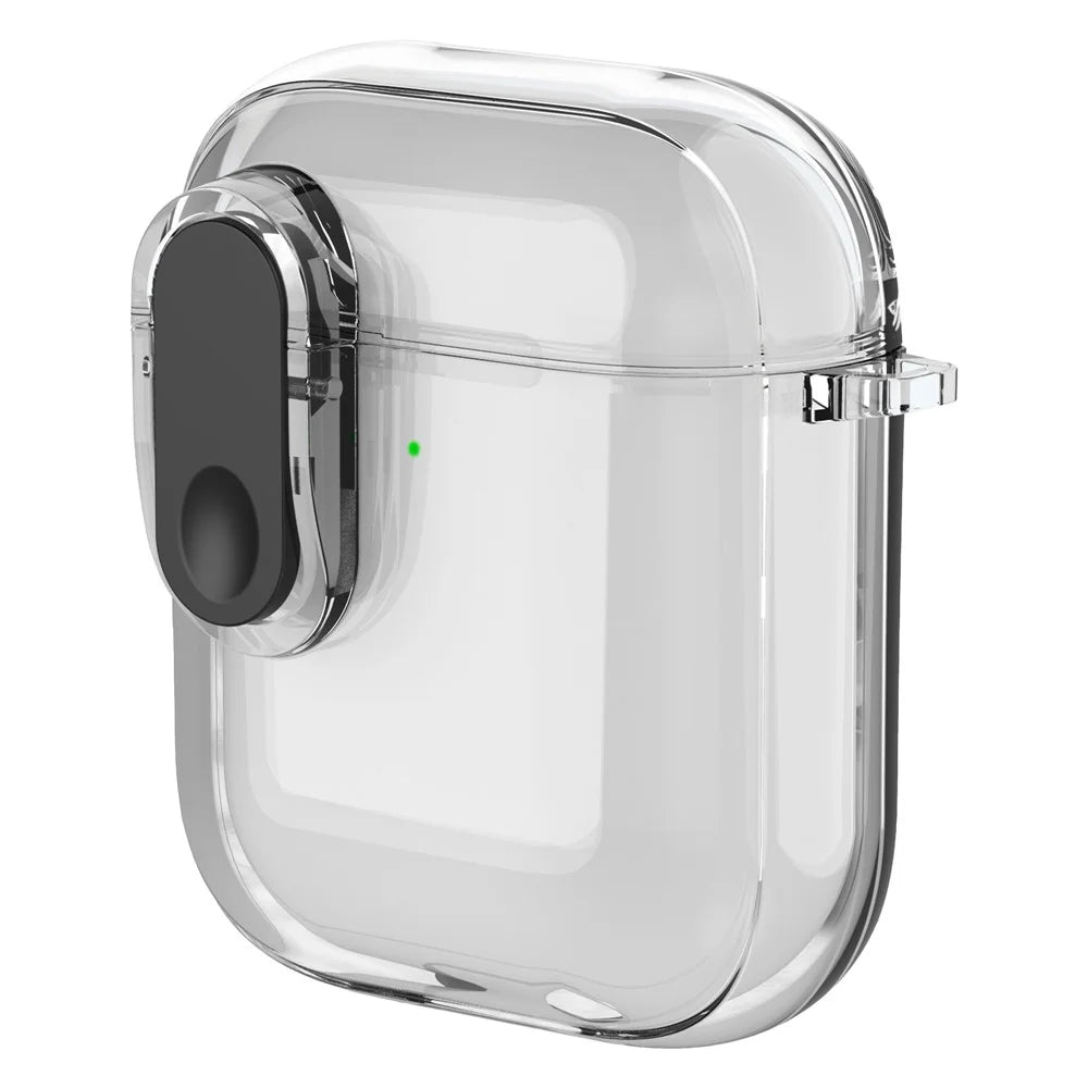 For Apple AirPods with Charging Case (2016) / (2019) / AirPods with Wireless Charging Case (2019) Case Clear Earphone Cover - Transparent+Black Lock - 1