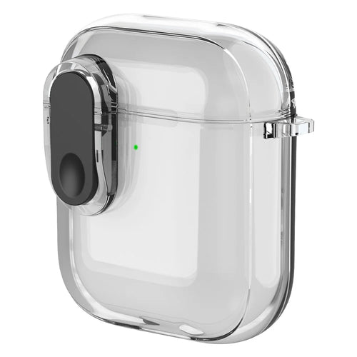 For Apple AirPods with Charging Case (2016) / (2019) / AirPods with Wireless Charging Case (2019) Case Clear Earphone Cover - Transparent+Black Lock - 1