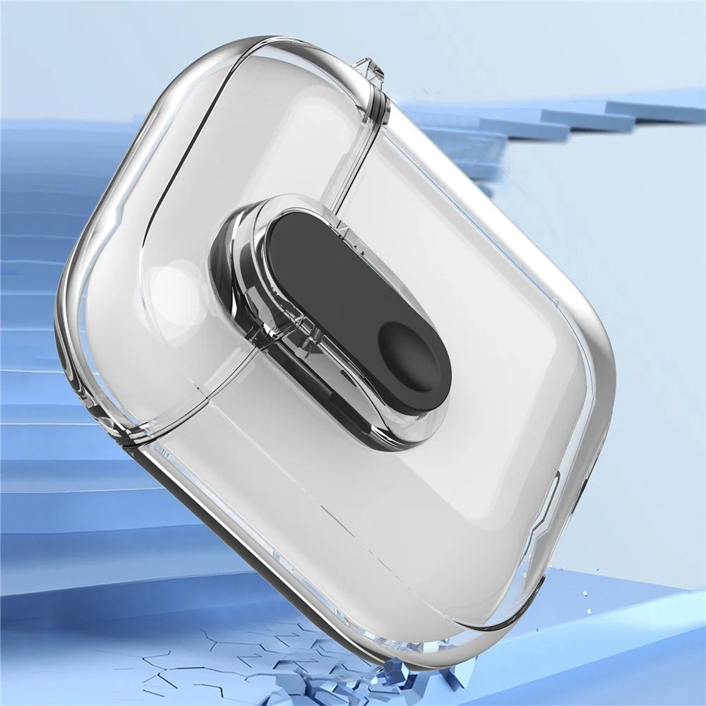 For Apple AirPods with Charging Case (2016) / (2019) / AirPods with Wireless Charging Case (2019) Case Clear Earphone Cover - Transparent+Black Lock - 4