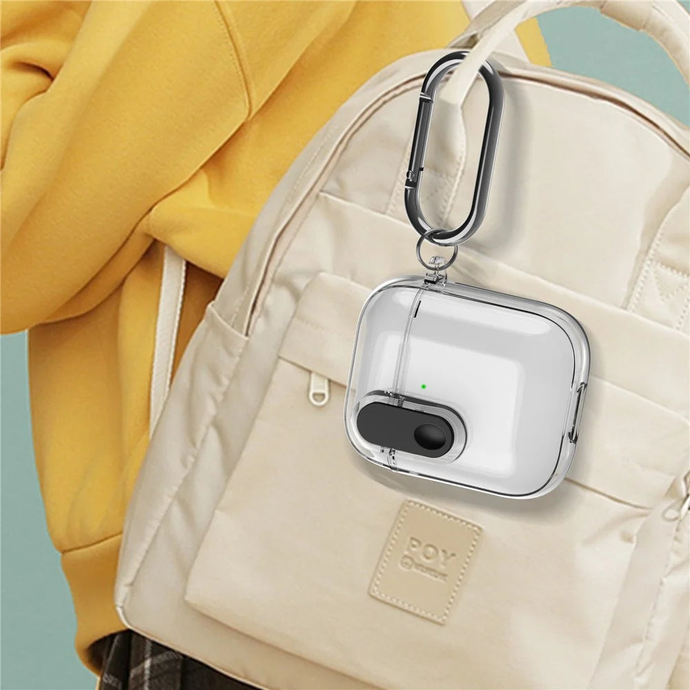 For Apple AirPods with Charging Case (2016) / (2019) / AirPods with Wireless Charging Case (2019) Case Clear Earphone Cover - Transparent+Black Lock - 5