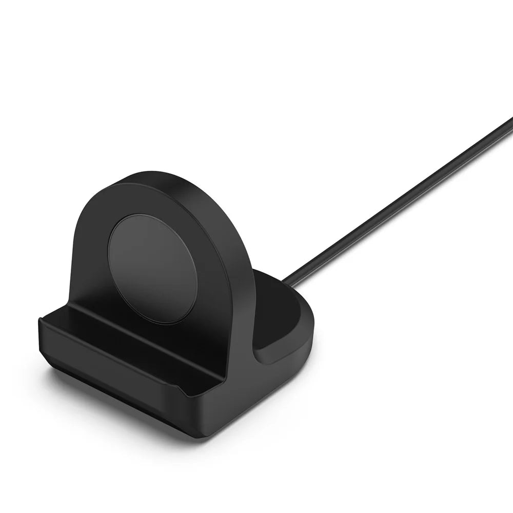 For Google Pixel Watch 2 / Samsung Galaxy Watch 5 Charging Dock Silicone Base Charger Station Holder (Cable Not Included) - Black - 3