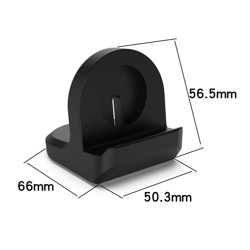 For Google Pixel Watch 2 / Samsung Galaxy Watch 5 Charging Dock Silicone Base Charger Station Holder (Cable Not Included) - Black - 6