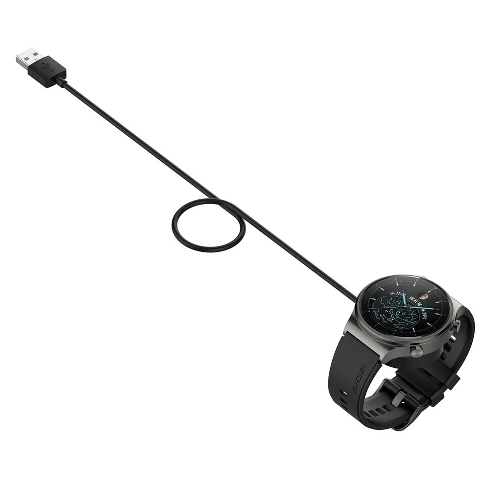 For Huawei Watch GT 4 41mm 46mm / Honor Watch 4 Pro Magnetic Charger Dock 1m USB Cradle Cable - Black - 4