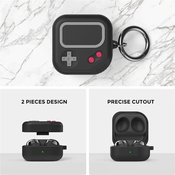 AHASTYLE PT-JY10 For Samsung Buds Live / Buds Pro / Buds 2 Silicone Case Game Controller Design 2-Piece Shockproof Cover - Black - 3