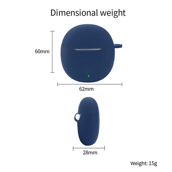 For vivo TWS Air2 Earphone Cover Bluetooth-compatible Headset Sleeve Charging Bin Silicone Case with Buckle - Dark Blue - 6