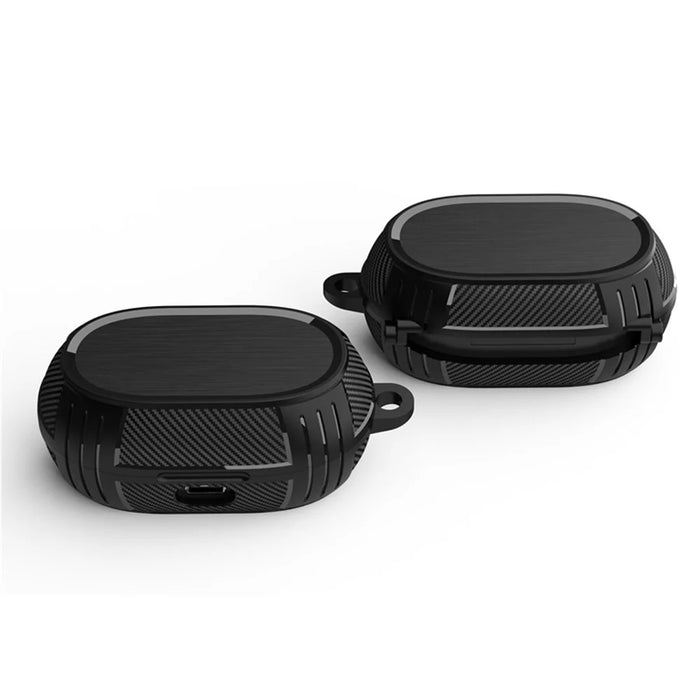 For Jabra Elite 7 Pro / Elite 7 Active Anti-Scratch Earphone Protector TPU Cover with Carrying Buckle - Black - 1