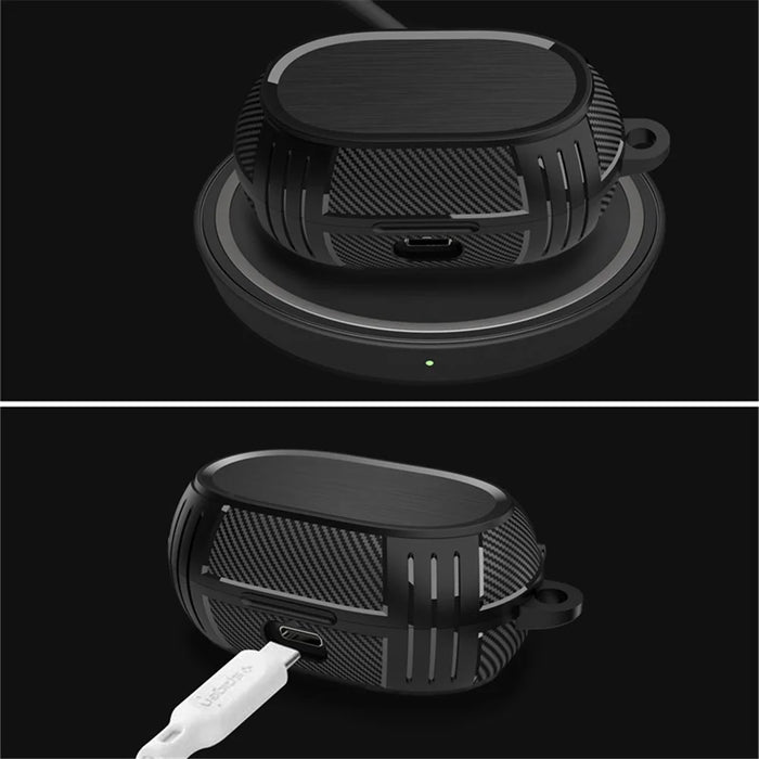 For Jabra Elite 7 Pro / Elite 7 Active Anti-Scratch Earphone Protector TPU Cover with Carrying Buckle - Black - 4