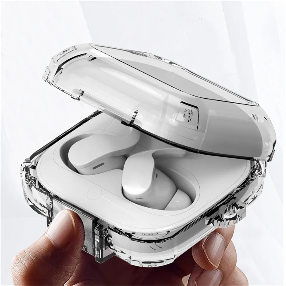 For Beats Fit Pro Clear TPU Case TWS Earphone Protector Cover with Metal Lock and Carrying Buckle - Transparent - 2