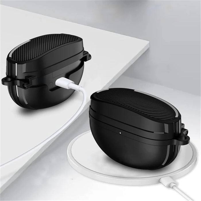 For Sony WF-1000XM5 Bluetooth-compatible Earphone TPU Cover Protective Case with Hanging Buckle - Black - 2