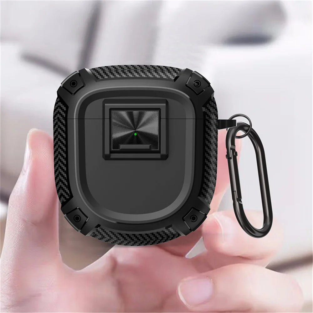 For Bose QuietComfort Ultra / QuietComfort Earbuds II Earphone Protector TPU Cover with Carrying Buckle - Black - 2