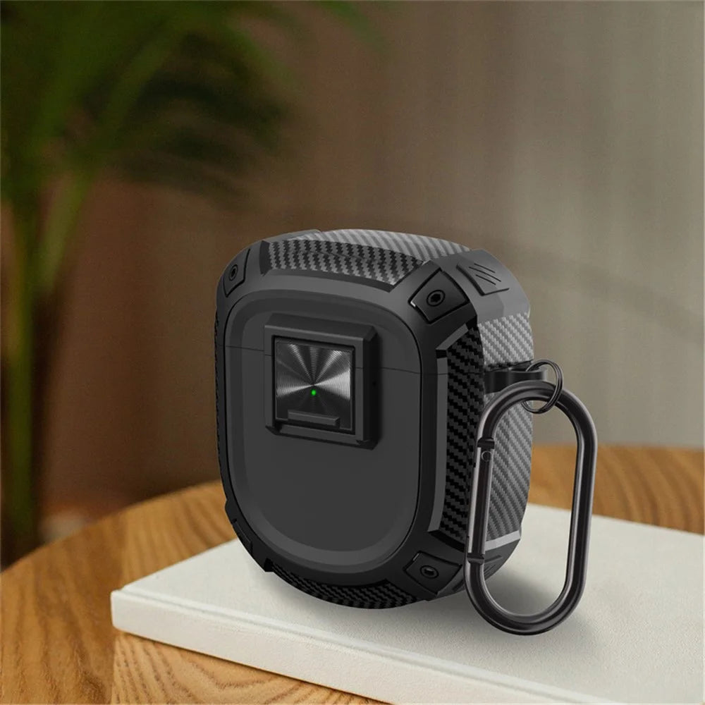 For Bose QuietComfort Ultra / QuietComfort Earbuds II Earphone Protector TPU Cover with Carrying Buckle - Black - 3