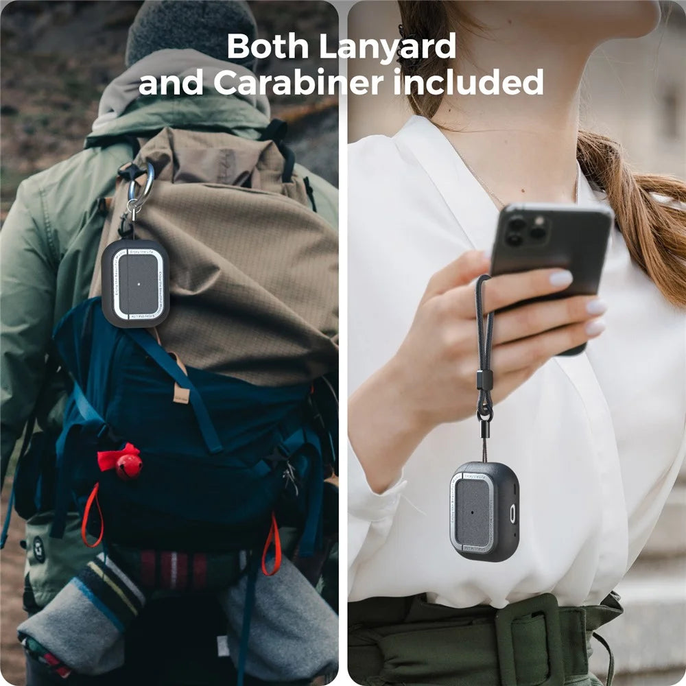 AHASTYLE JY09 For AirPods Pro 2 Protective Case TPU+Aluminum Alloy Split Type Earphone Cover - Black - 5