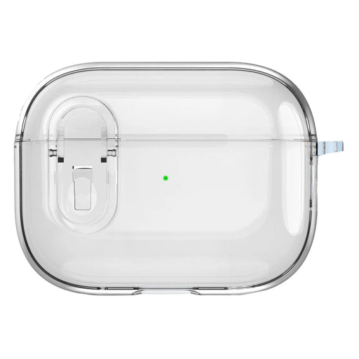 For Apple AirPods Pro 2 Earphone Case Buckle Design Anti-drop TPU Earbud Cover with Carabiner - Transparent - 1