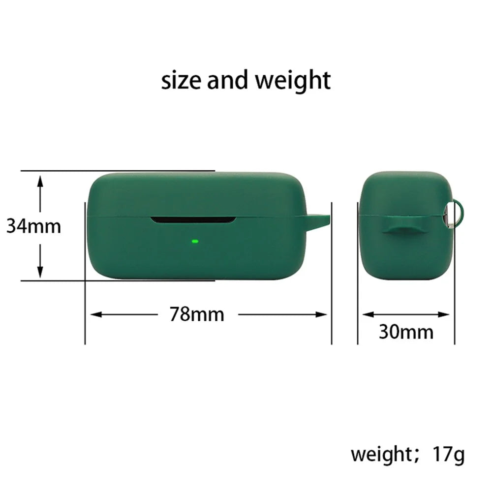 Headset Sleeve for EarFun Free Pro 3 Earphone Cover Silicone Case with Buckle - Blackish Green - 6