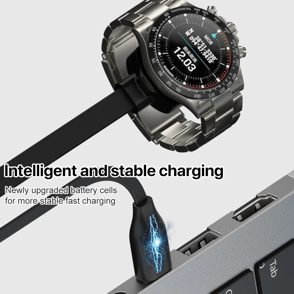 1m USB Charging Base for Garmin MARQ 2 Athlete / Adventurer / Captain Charging Cable Smart Watch Charger - 3