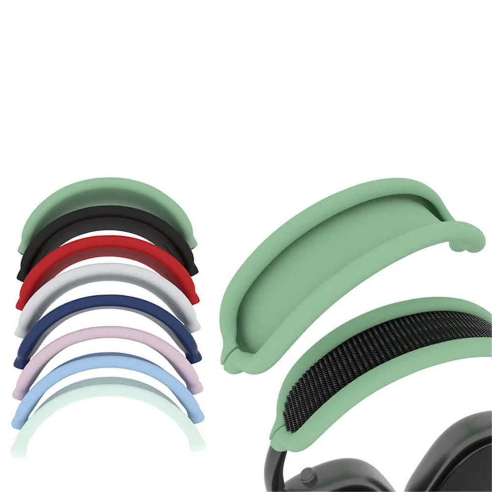 For AirPods Max Headphone Silicone Earmuff Shell Earpad Cover Headbeam Cover Storage Bag Set - Matcha Green - 6