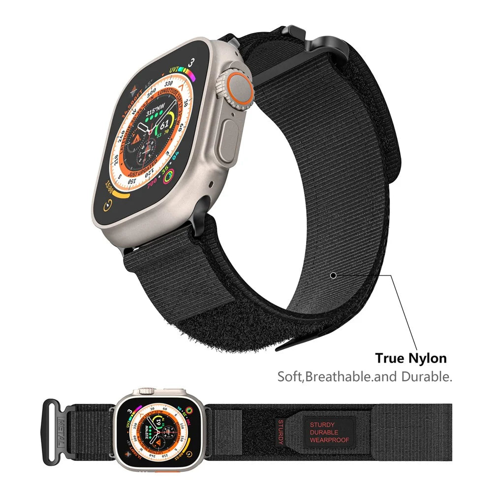 Watch Band for Apple Watch Series 11 10 42mm / 9 8 7 41mm / SE3 SE2 SE 6 5 4 40mm / 3 2 1 38mm Nylon Watch Band Braided Strap - Black - 3