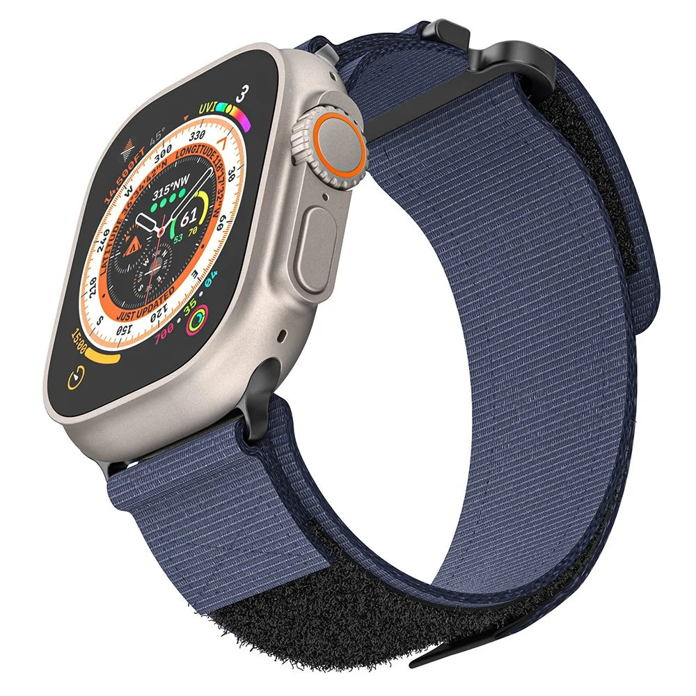 For Apple Watch Ultra 3 2 1 49mm / Series 11 10 46mm / 9 8 7 45mm / SE3 SE2 SE 6 5 4 44mm / 3 2 1 42mm Watch Band Nylon Strap - Navy Blue - 2