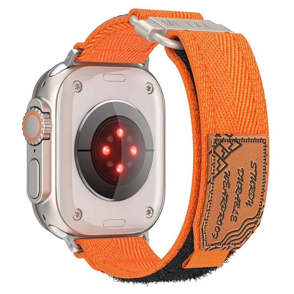 For Apple Watch Ultra 3 2 1 49mm / Series 11 10 46mm / 9 8 7 45mm / SE3 SE2 SE 6 5 4 44mm / 3 2 1 42mm Watch Strap Nylon Watch Band - Orange - 1