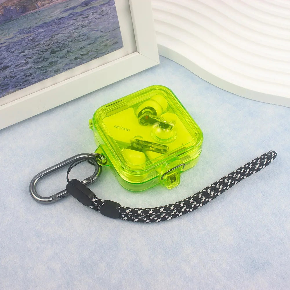 For Nothing Ear (2) Anti-Scratch PC Case Bluetooth-compatible Headset Sleeve Earphone Cover - Transparent Yellow - 2