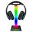 PIWIJOY EB05 RGB Gaming Headset Stand with 2 USB Ports, Headphone Holder with 10 Light Modes for Gamers PC Earphone Accessories - Black - 3