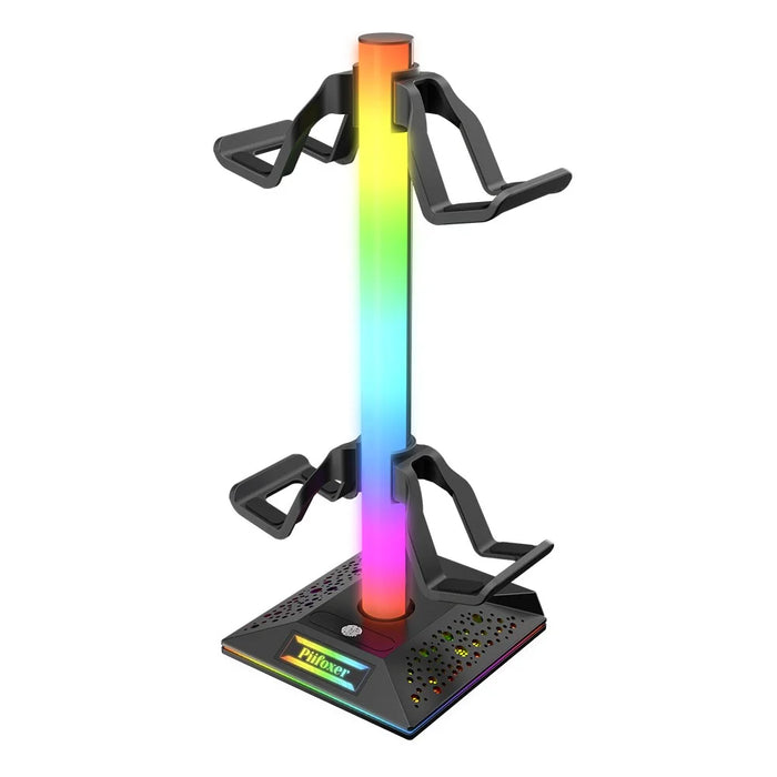 PIIFOXER EB03 RGB Controller Display Stand with Memory Function, Gaming Headset Holder with 2 USB2.0, Type-C Ports - 1