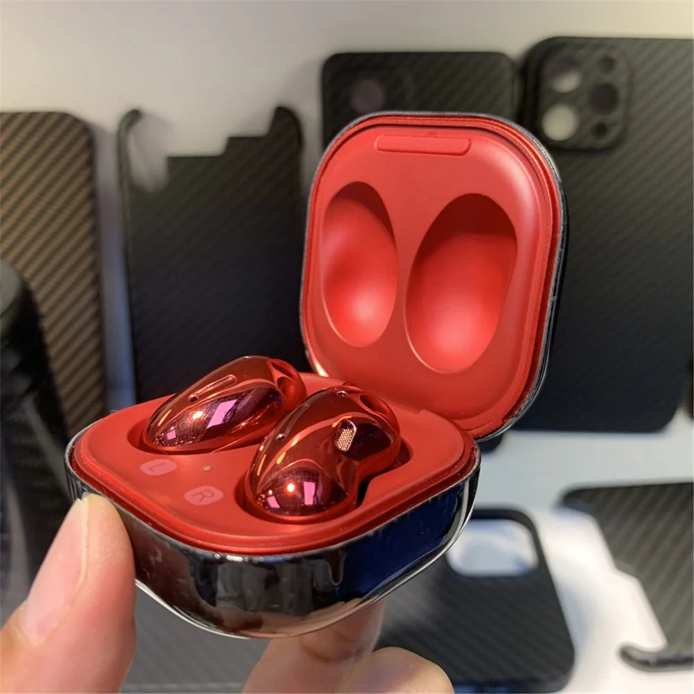 For Samsung Galaxy Buds Pro Aramid Fiber Case Bluetooth-compatible Headset Sleeve Earphone Cover - Glossy Black - 2
