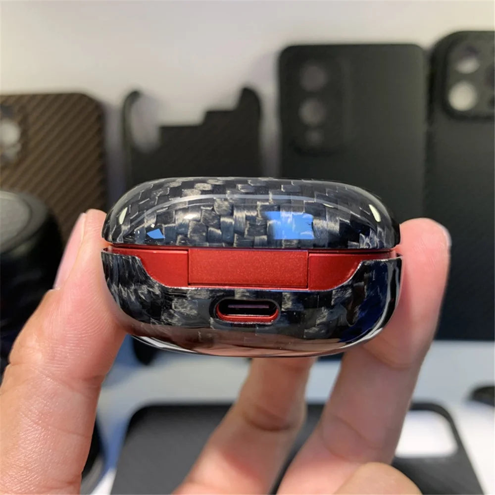 For Samsung Galaxy Buds Pro Aramid Fiber Case Bluetooth-compatible Headset Sleeve Earphone Cover - Glossy Black - 3