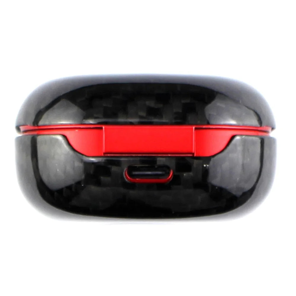 For Samsung Galaxy Buds Live Bluetooth-compatible Headset Sleeve Earphone Cover Aramid Fiber Case - Glossy Black - 6