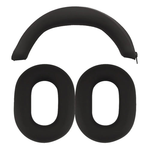 For Sony INZONE H7 Headphone Soft Silicone Head Beam Sleeve + Earpad Covers Set - Black - 1