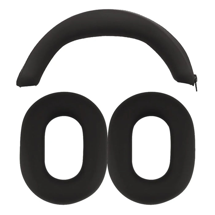 For Sony INZONE H7 Headphone Soft Silicone Head Beam Sleeve + Earpad Covers Set - Black - 1